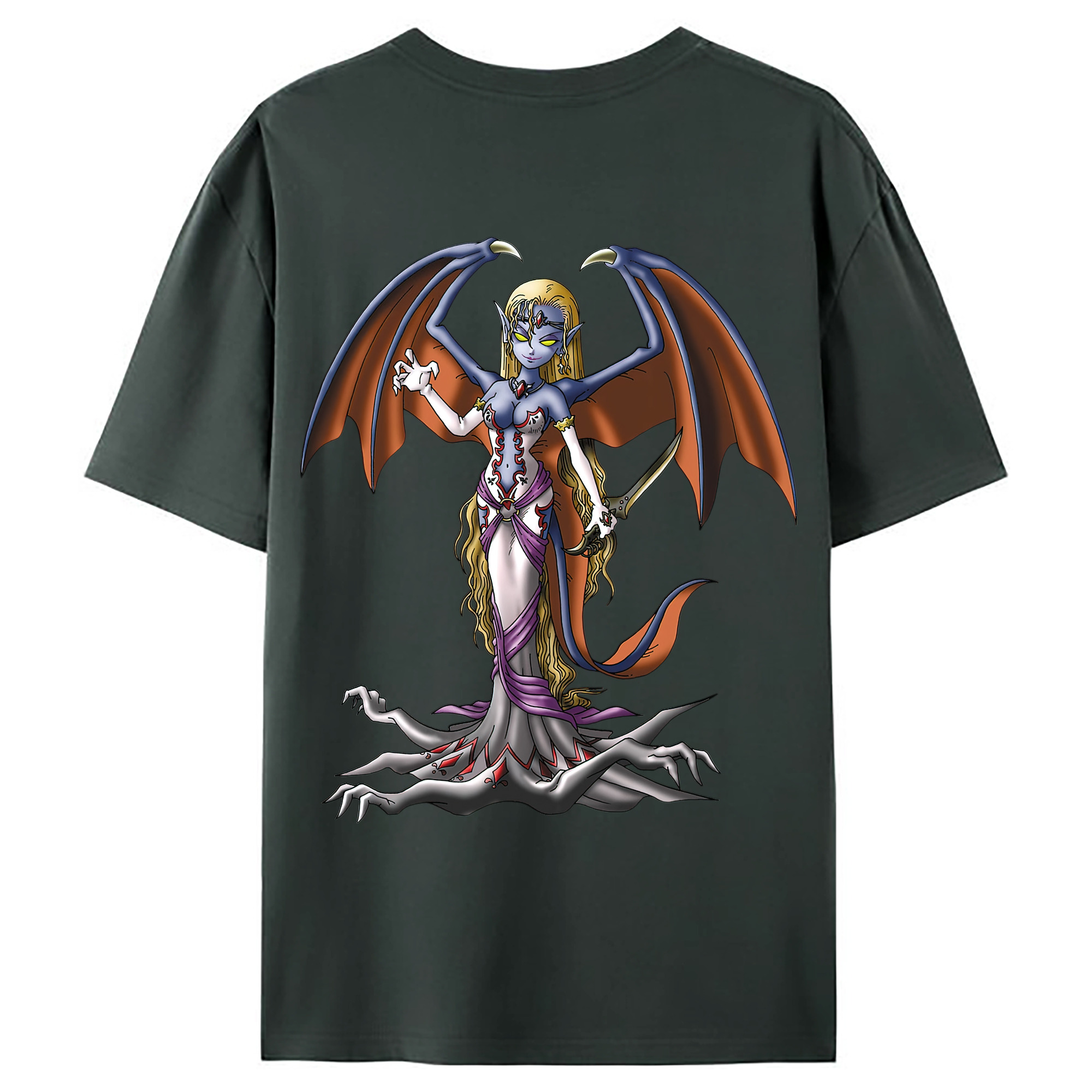 （画像用） ドラゴンクエスト Doragon Kuesuto Dragon Quest 綿100％ メンズ半袖Tシャツ（バックプリント） 通気性